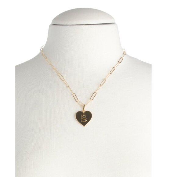 MILOR SILVER Italy 18kt Gold Plated Sterling Silver Initial Heart Necklace - Picture 2 of 2